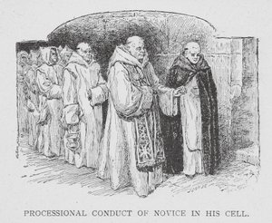 Kartusianerne: Novicens procession i sin celle (litografi) af Paul Adolphe Kauffmann