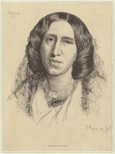 Portræt af George Eliot af Paul Adolphe Rajon