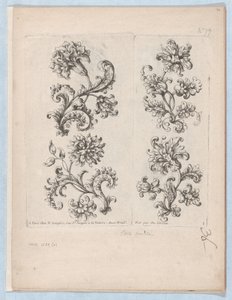Serie af små blomstermotiver, tavle 1, ca. 1670-85., ca. 1670-85. af Paul Androuet Du Cerceau