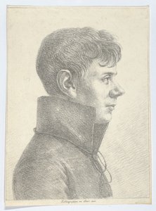 Portræt af en ung mand i profil, 1808., 1808. af Paul Anton Skerl