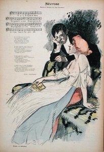 Neurosis, illustration til et digt af Jean Grandeau, ca. 1896 (farve litho) af Paul Balluriau
