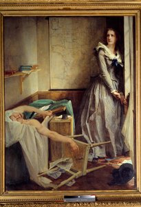Fransk revolution: "" Charlotte Corday (1768-1793) på tidspunktet for mordet på Jean Paul Marat"" Maleri af Paul Baudry (1828-1885)