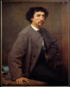 Portræt af Charles Garnier, fransk arkitekt (1825 - 1898). Maleri af Paul Baudry (1828-1885)