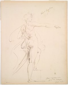 Studie af Apollo for Marsyas recto, Face in Profile verso, slutningen af 1860
