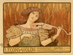 Plakat til violinundervisning, 1898