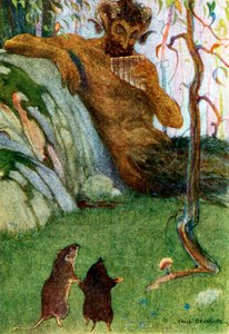 The Piper at the Gates of Dawn fra Wind in the Willows, pub. 1913 farvelitografi, 1913. af Paul Bramson.