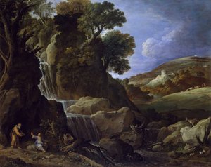 Kristus fristet i ørkenen, 1626. af Paul Brill