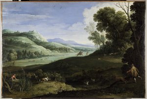 Landskab med jægere