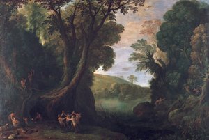 Landskab med Satyrer og Mytologisk Landskab