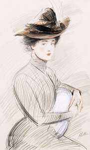 En elegant dame, af Paul Cesar Helleu