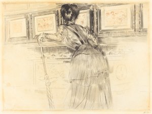 Foran Watteaus i Louvre af Paul Cesar Helleu