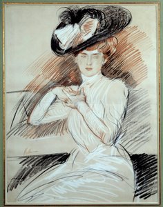 Fru Helleu. Tegning Paul Helleu (1859-1927), 20. århundrede. Bayonne, Bonnat Museum af Paul Cesar Helleu