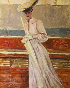 Madame Helleu på Yacht Etoile, ca. 1902 af Paul Cesar Helleu