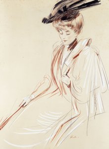 Portræt af en dame, af Paul Cesar Helleu