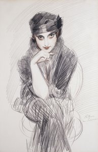 Portræt af en dame, muligvis Madam Van Cleef af Paul Cesar Helleu