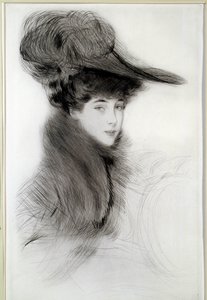 Portræt af hertuginden af Malborough. Tegning af Paul Helleu (1859-1927), 20. århundrede. Bayonne, Musée Bonnat af Paul Cesar Helleu