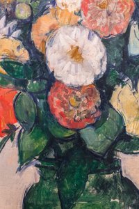 Blomster i en grøn vase af Paul Cezanne