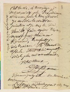 Håndskrevet brev (pen og blæk på papir) af Paul Cézanne