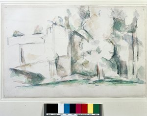 Hus gennem træerne. Maleri af Paul Cezanne (1839-1906) af Paul Cézanne