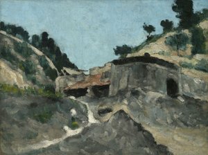 Landskab med vandmølle af Paul Cézanne
