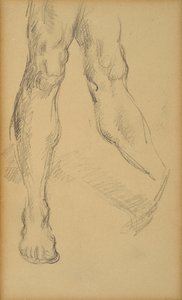 Benstudie. Tegning af Paul Cezanne (1839-1906). Bly på papir. Mål: 19,4x11,8cm. Musee Granet, Aix En Provence. af Paul Cézanne