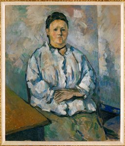 Madame Cezanne siddende (olie på lærred) af Paul Cezanne