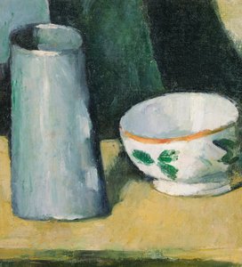 ""Stilleben af ​​skål og mælkekande"" (Skål og mælkekande) Maleri af Paul Cezanne (1839-1906) - ca 1873-1877 - Olie på lærred Dim 20x18,1 cm Bridgestone Museum of Art af Paul Cézanne