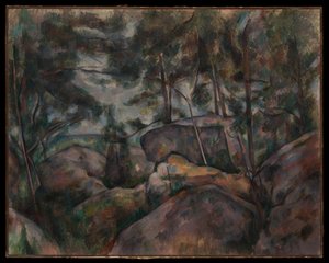 Klippe ved Fontainebleau af Paul Cézanne