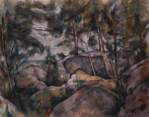Klipper i skoven af Paul Cézanne