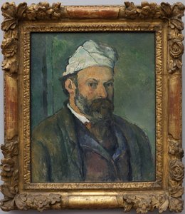 Selvportræt. Maleri af Paul Cezanne (1839-1906), olie på lærred omkring 1880. Fransk kunst af Paul Cézanne