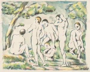 De badende (lille plade) af Paul Cézanne
