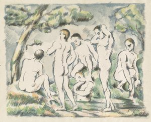 De badende (Lille plade) af Paul Cézanne