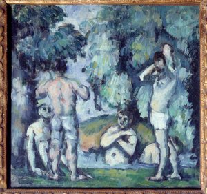 De fem badende maleri af Paul Cezanne (1839-1906) 1875 søn. 0,24x0,25 m Paris, Musee d