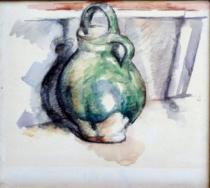 Den grønne kande akvarel og blymine af Paul Cezanne (1839-1906) 1885 Paris, Musée du Louvre af Paul Cézanne