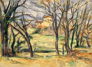 Træer og huse i nærheden af Jas de Bouffan af Paul Cézanne