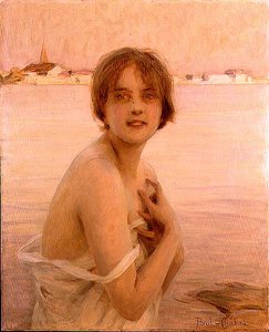 Girl by the Sea (olie på lærred)