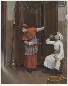 To unge drenge iført kostumer farve litho