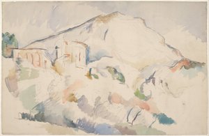 Château Noir og Mont Sainte-Victoire, ca 1890-1895 af Paul Cézanne