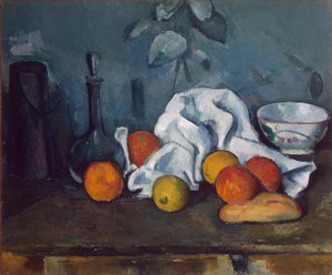 English: Milk dispenser, carafe and bowl Mælkedispenser, karaffel og skål af Paul Cézanne