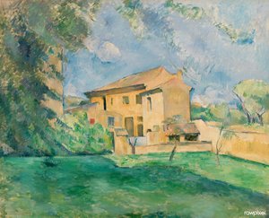 Fransk:  La Ferme du Jas de Bouffan Gården ved Jas de Bouffan af Paul Cézanne