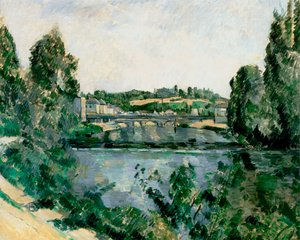Fransk: Le Pont et le déversoir à Pontoise Broen og dæmningen ved Pontoise (Le Pont et le déversoir à Pontoise) af Paul Cézanne