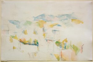 Bjerget landskab omkring Aix-en-Provence af Paul Cézanne