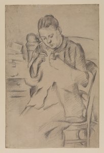 Hortense Fiquet, Madame Cezanne, syning, ca. 1880 (blyant på papir) af Paul Cézanne