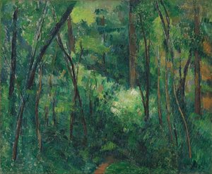 Interiør af en skov, ca 1885 af Paul Cézanne