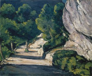 Landskab. Vej med træer i Rocky Mountains af Paul Cézanne