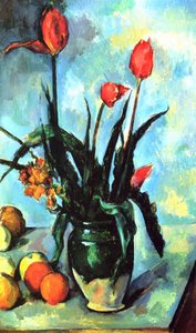 Vase med tulipaner af Paul Cézanne