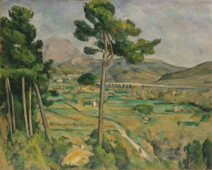 Mont Sainte-Victoire og Viadukten i Arc River Valley, 1882-85. af Paul Cézanne