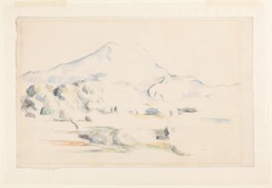 Montagne Sainte-Victoire, ca. 1885-87 (grafit og akvarel på lagt papir) af Paul Cézanne