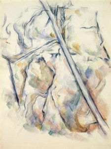 Fyr og sten nær hulerne over Château-Noir af Paul Cézanne