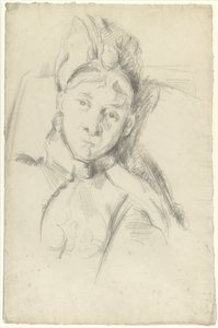 Portræt af Hortense Cézanne-Figuet, kunstnerens kone af Paul Cézanne